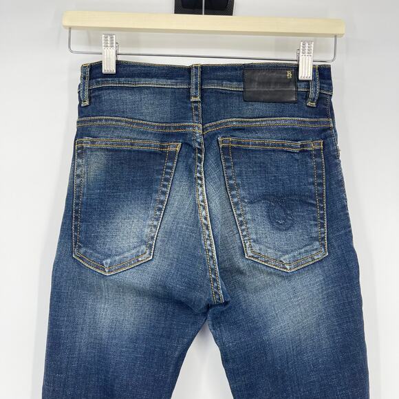 R13 | High Rise Skinny Jeans Dark Worn Wash 25 Indie Sleaze Grunge - Picture 8 of 16